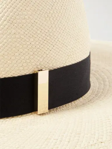 Gigi Burris Jeanne Embellished Cotton Felt-trimmed Straw Fedora | Thumbnail 4 Gigi Burris Jeanne Embellished Cotton Felt-trimmed Straw Fedora | Thumbnail 4