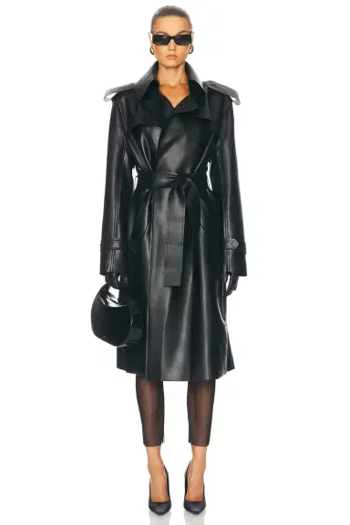 Norma Kamali Double Breasted Trench Coat | Thumbnail 1 Norma Kamali Double Breasted Trench Coat | Thumbnail 1