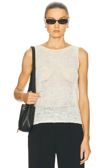 Enza Costa Linen Open Knit Tank Top | Thumbnail 1 Enza Costa Linen Open Knit Tank Top | Thumbnail 1
