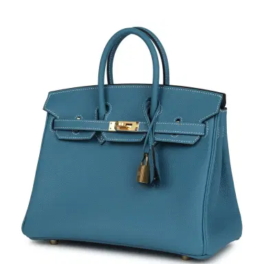 HERMÈS Hermes Birkin 25 Blue Jean Togo Gold Hardware | Thumbnail 3 HERMÈS Hermes Birkin 25 Blue Jean Togo Gold Hardware | Thumbnail 3
