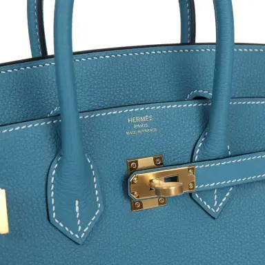 HERMÈS Hermes Birkin 25 Blue Jean Togo Gold Hardware | Thumbnail 7 HERMÈS Hermes Birkin 25 Blue Jean Togo Gold Hardware | Thumbnail 7