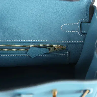 HERMÈS Hermes Birkin 25 Blue Jean Togo Gold Hardware | Thumbnail 9 HERMÈS Hermes Birkin 25 Blue Jean Togo Gold Hardware | Thumbnail 9
