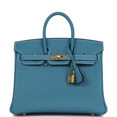HERMÈS Hermes Birkin 25 Blue Jean Togo Gold Hardware | Thumbnail 1 HERMÈS Hermes Birkin 25 Blue Jean Togo Gold Hardware | Thumbnail 1
