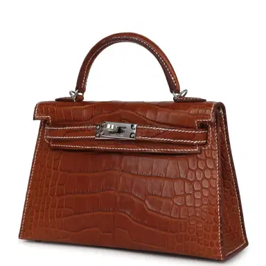 HERMÈS Hermes Kelly Sellier 20 Fauve Matte Alligator Mississippiensis Barenia Palladium Hardware | Thumbnail 3 HERMÈS Hermes Kelly Sellier 20 Fauve Matte Alligator Mississippiensis Barenia Palladium Hardware | Thumbnail 3
