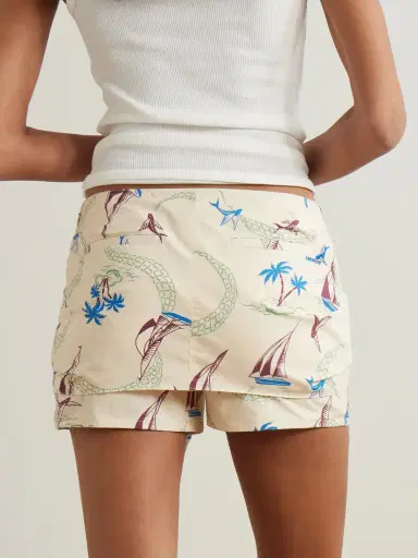 Rabanne Bow-detailed Printed Cotton Shorts | Thumbnail 4 Rabanne Bow-detailed Printed Cotton Shorts | Thumbnail 4