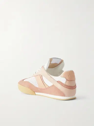 Chloé Kick Leather And Suede-trimmed Mesh Sneakers | Thumbnail 3 Chloé Kick Leather And Suede-trimmed Mesh Sneakers | Thumbnail 3