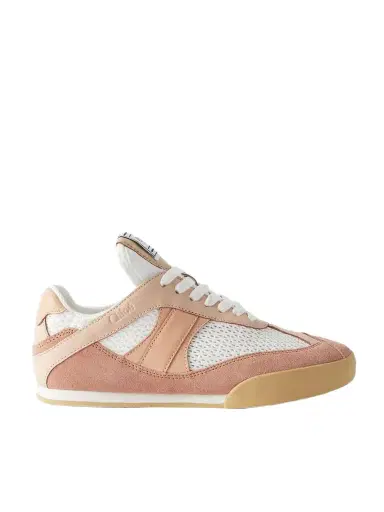 Chloé Kick Leather And Suede-trimmed Mesh Sneakers | Thumbnail 1 Chloé Kick Leather And Suede-trimmed Mesh Sneakers | Thumbnail 1