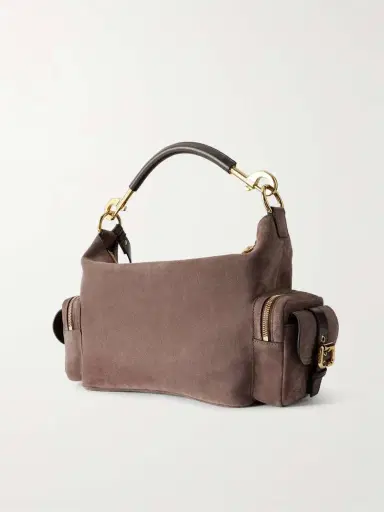 Chloé Camera Medium Leather-trimmed Suede Shoulder Bag | Thumbnail 3 Chloé Camera Medium Leather-trimmed Suede Shoulder Bag | Thumbnail 3