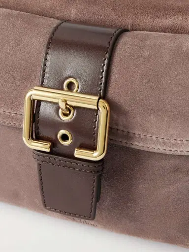 Chloé Camera Medium Leather-trimmed Suede Shoulder Bag | Thumbnail 4 Chloé Camera Medium Leather-trimmed Suede Shoulder Bag | Thumbnail 4