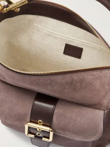 Chloé Camera Medium Leather-trimmed Suede Shoulder Bag | Thumbnail 5 Chloé Camera Medium Leather-trimmed Suede Shoulder Bag | Thumbnail 5