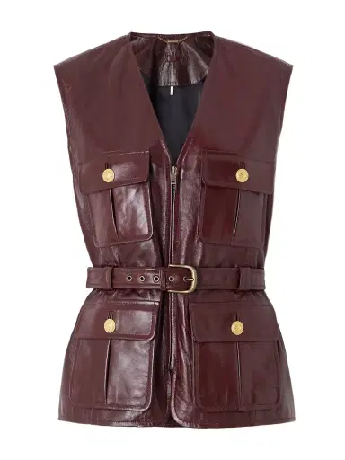 Chloé Belted Leather Vest | Thumbnail 1 Chloé Belted Leather Vest | Thumbnail 1