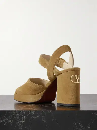 Valentino Garavani Vlogo 95 Suede Platform Sandals | Thumbnail 3 Valentino Garavani Vlogo 95 Suede Platform Sandals | Thumbnail 3
