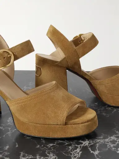 Valentino Garavani Vlogo 95 Suede Platform Sandals | Thumbnail 4 Valentino Garavani Vlogo 95 Suede Platform Sandals | Thumbnail 4
