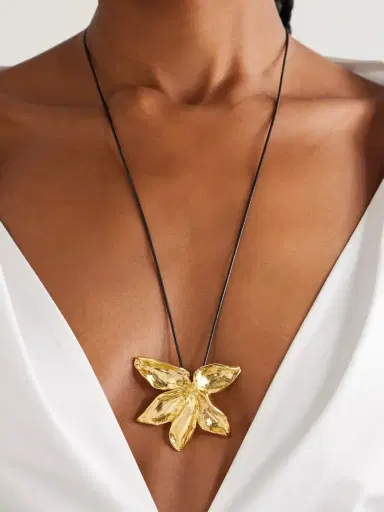 YSSO + Eden Rock St Barths Frangipanier Gold-plated And Cord Necklace | Thumbnail 2 YSSO + Eden Rock St Barths Frangipanier Gold-plated And Cord Necklace | Thumbnail 2