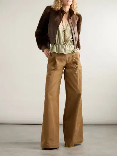 Chloé Pleated Garment-dyed Cotton-canvas Straight-leg Pants | Thumbnail 2 Chloé Pleated Garment-dyed Cotton-canvas Straight-leg Pants | Thumbnail 2