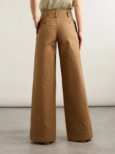 Chloé Pleated Garment-dyed Cotton-canvas Straight-leg Pants | Thumbnail 4 Chloé Pleated Garment-dyed Cotton-canvas Straight-leg Pants | Thumbnail 4