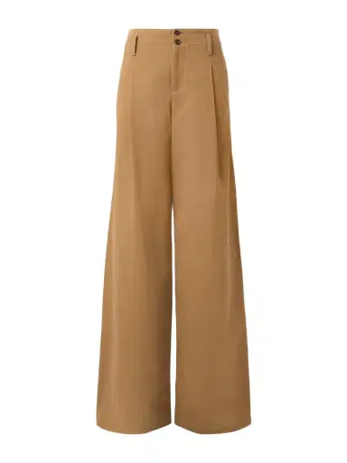 Chloé Pleated Garment-dyed Cotton-canvas Straight-leg Pants | Thumbnail 1 Chloé Pleated Garment-dyed Cotton-canvas Straight-leg Pants | Thumbnail 1