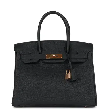 HERMÈS Pre-owned Hermes Birkin 30 Black Togo Rose Gold Hardware | Thumbnail 1 HERMÈS Pre-owned Hermes Birkin 30 Black Togo Rose Gold Hardware | Thumbnail 1