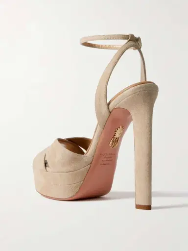 Aquazzura Divine Plateau 130 Suede Platform Sandals | Thumbnail 3 Aquazzura Divine Plateau 130 Suede Platform Sandals | Thumbnail 3