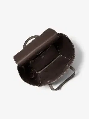 Michael Kors Collection Sophia Hand-Stitched Pebbled Leather Satchel | Thumbnail 3 Michael Kors Collection Sophia Hand-Stitched Pebbled Leather Satchel | Thumbnail 3