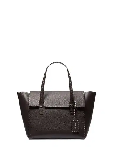Michael Kors Collection Sophia Hand-Stitched Pebbled Leather Satchel | Thumbnail 1 Michael Kors Collection Sophia Hand-Stitched Pebbled Leather Satchel | Thumbnail 1