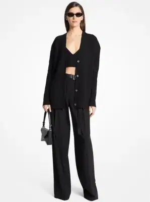Michael Kors Collection Ribbed Cashmere Blend Cardigan | Thumbnail 2 Michael Kors Collection Ribbed Cashmere Blend Cardigan | Thumbnail 2