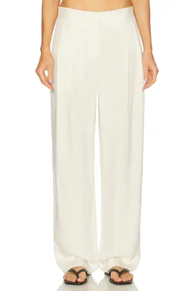 TOTEME Double Pleat Straight Trouser | Thumbnail 1 TOTEME Double Pleat Straight Trouser | Thumbnail 1