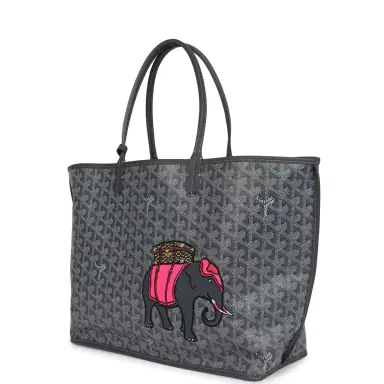 goyard Goyard Goyardine Grey Anjou PM Embroidered Elephant Tote Palladium Hardware | Thumbnail 5 goyard Goyard Goyardine Grey Anjou PM Embroidered Elephant Tote Palladium Hardware | Thumbnail 5