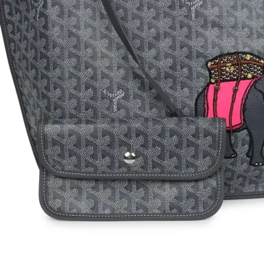 goyard Goyard Goyardine Grey Anjou PM Embroidered Elephant Tote Palladium Hardware | Thumbnail 6 goyard Goyard Goyardine Grey Anjou PM Embroidered Elephant Tote Palladium Hardware | Thumbnail 6