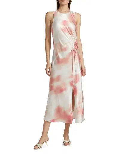 Rails Women's Gabriella Watercolor Ruched Midi-Dress - Cherry Blossom | Thumbnail 3 Rails Women's Gabriella Watercolor Ruched Midi-Dress - Cherry Blossom | Thumbnail 3