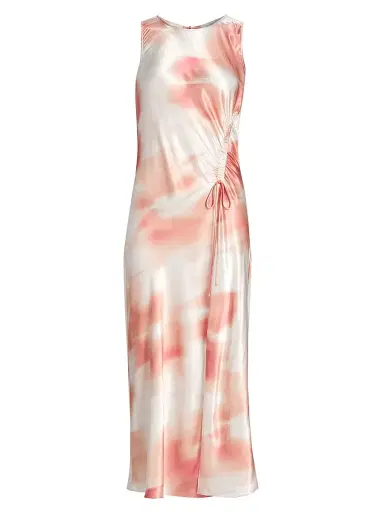 Rails Women's Gabriella Watercolor Ruched Midi-Dress - Cherry Blossom | Thumbnail 1 Rails Women's Gabriella Watercolor Ruched Midi-Dress - Cherry Blossom | Thumbnail 1