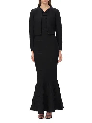 Hervé Léger Women's Lucia Rib-Knit Crop Jacket - Black - Size XS | Thumbnail 2 Hervé Léger Women's Lucia Rib-Knit Crop Jacket - Black - Size XS | Thumbnail 2
