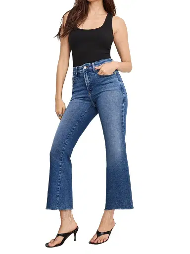 Good American Women's Soft Tech Good Legs Crop Mini Boot Jeans - Indigo | Thumbnail 2 Good American Women's Soft Tech Good Legs Crop Mini Boot Jeans - Indigo | Thumbnail 2