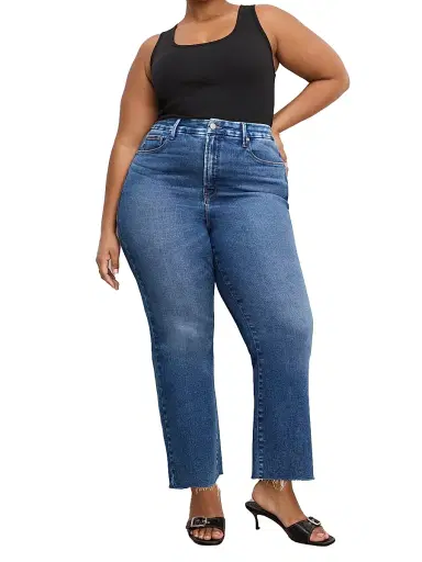 Good American Women's Soft Tech Good Legs Crop Mini Boot Jeans - Indigo | Thumbnail 3 Good American Women's Soft Tech Good Legs Crop Mini Boot Jeans - Indigo | Thumbnail 3