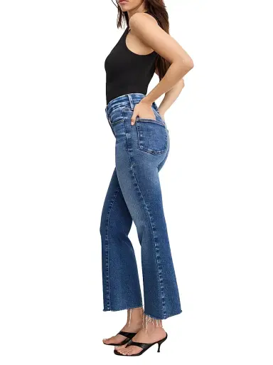 Good American Women's Soft Tech Good Legs Crop Mini Boot Jeans - Indigo | Thumbnail 4 Good American Women's Soft Tech Good Legs Crop Mini Boot Jeans - Indigo | Thumbnail 4