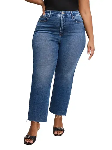 Good American Women's Soft Tech Good Legs Crop Mini Boot Jeans - Indigo | Thumbnail 7 Good American Women's Soft Tech Good Legs Crop Mini Boot Jeans - Indigo | Thumbnail 7