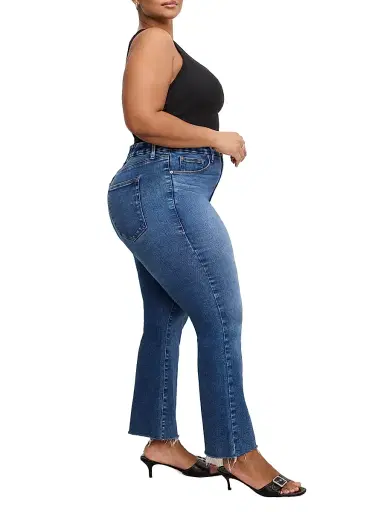 Good American Women's Soft Tech Good Legs Crop Mini Boot Jeans - Indigo | Thumbnail 8 Good American Women's Soft Tech Good Legs Crop Mini Boot Jeans - Indigo | Thumbnail 8