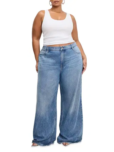 Good American Women's Weightless Good Standard Ease Wide-Leg Jeans - Indigo | Thumbnail 3 Good American Women's Weightless Good Standard Ease Wide-Leg Jeans - Indigo | Thumbnail 3