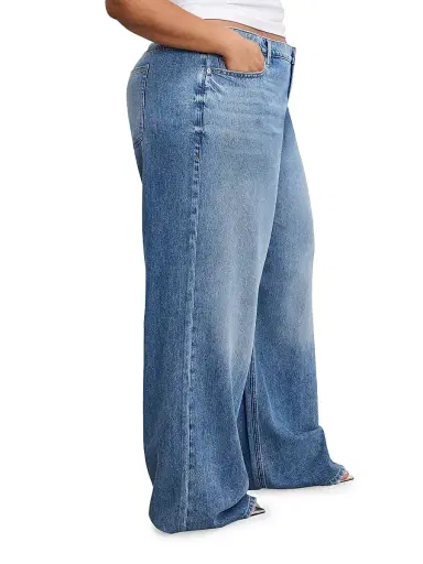 Good American Women's Weightless Good Standard Ease Wide-Leg Jeans - Indigo | Thumbnail 9 Good American Women's Weightless Good Standard Ease Wide-Leg Jeans - Indigo | Thumbnail 9