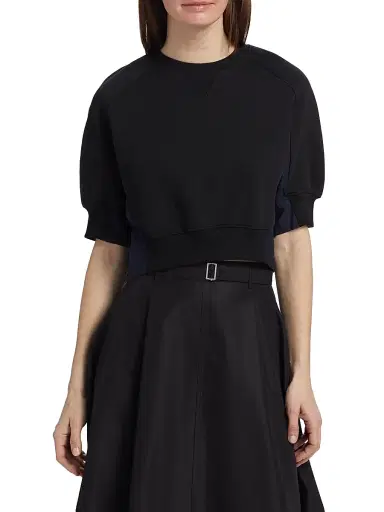 3.1 Phillip Lim Women's Puff Sleeve Cropped Combo Sweatshirt - Midnight - Size Large | Thumbnail 3 3.1 Phillip Lim Women's Puff Sleeve Cropped Combo Sweatshirt - Midnight - Size Large | Thumbnail 3