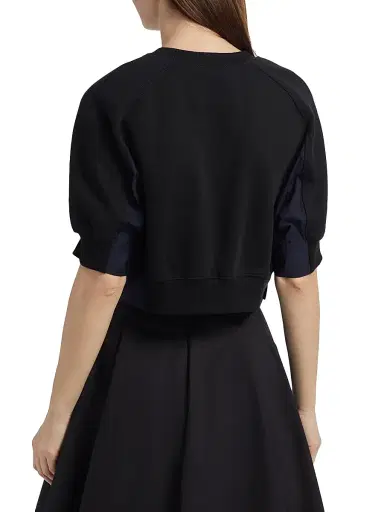 3.1 Phillip Lim Women's Puff Sleeve Cropped Combo Sweatshirt - Midnight - Size Large | Thumbnail 5 3.1 Phillip Lim Women's Puff Sleeve Cropped Combo Sweatshirt - Midnight - Size Large | Thumbnail 5