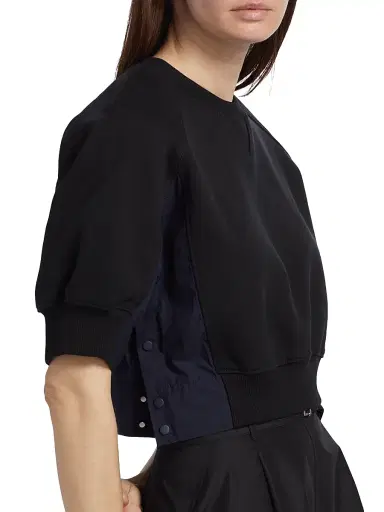 3.1 Phillip Lim Women's Puff Sleeve Cropped Combo Sweatshirt - Midnight - Size Large | Thumbnail 6 3.1 Phillip Lim Women's Puff Sleeve Cropped Combo Sweatshirt - Midnight - Size Large | Thumbnail 6