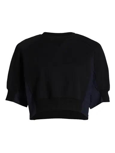 3.1 Phillip Lim Women's Puff Sleeve Cropped Combo Sweatshirt - Midnight - Size Large | Thumbnail 1 3.1 Phillip Lim Women's Puff Sleeve Cropped Combo Sweatshirt - Midnight - Size Large | Thumbnail 1