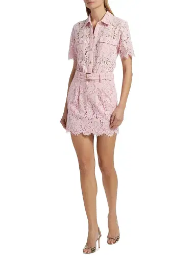 Generation Love Women's Morgana Lace Belted Dress - Sugar Pink | Thumbnail 2 Generation Love Women's Morgana Lace Belted Dress - Sugar Pink | Thumbnail 2