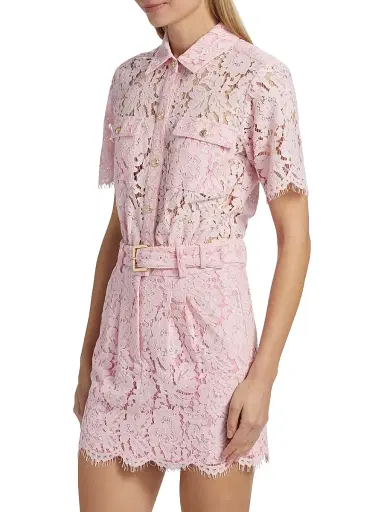 Generation Love Women's Morgana Lace Belted Dress - Sugar Pink | Thumbnail 4 Generation Love Women's Morgana Lace Belted Dress - Sugar Pink | Thumbnail 4