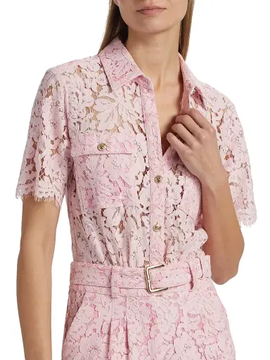 Generation Love Women's Morgana Lace Belted Dress - Sugar Pink | Thumbnail 6 Generation Love Women's Morgana Lace Belted Dress - Sugar Pink | Thumbnail 6