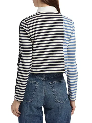 3.1 Phillip Lim Women's Multi-Stripe Long-Sleeve Polo Shirt - Midnight Multi | Thumbnail 5 3.1 Phillip Lim Women's Multi-Stripe Long-Sleeve Polo Shirt - Midnight Multi | Thumbnail 5