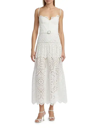 Generation Love Women's Zuria Cotton Eyelet Maxi Dress - White | Thumbnail 3 Generation Love Women's Zuria Cotton Eyelet Maxi Dress - White | Thumbnail 3