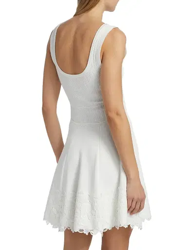 Generation Love Women's Orpheus Lace Combo Rib Mini-Dress - White | Thumbnail 5 Generation Love Women's Orpheus Lace Combo Rib Mini-Dress - White | Thumbnail 5