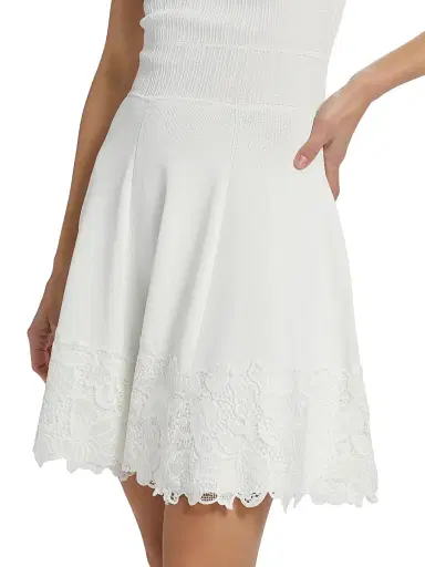 Generation Love Women's Orpheus Lace Combo Rib Mini-Dress - White | Thumbnail 6 Generation Love Women's Orpheus Lace Combo Rib Mini-Dress - White | Thumbnail 6